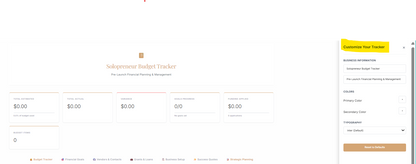 Solopreneur Pre-Launch Budget Tracker
