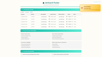 Job Search Tracker Template | 14-Day Access