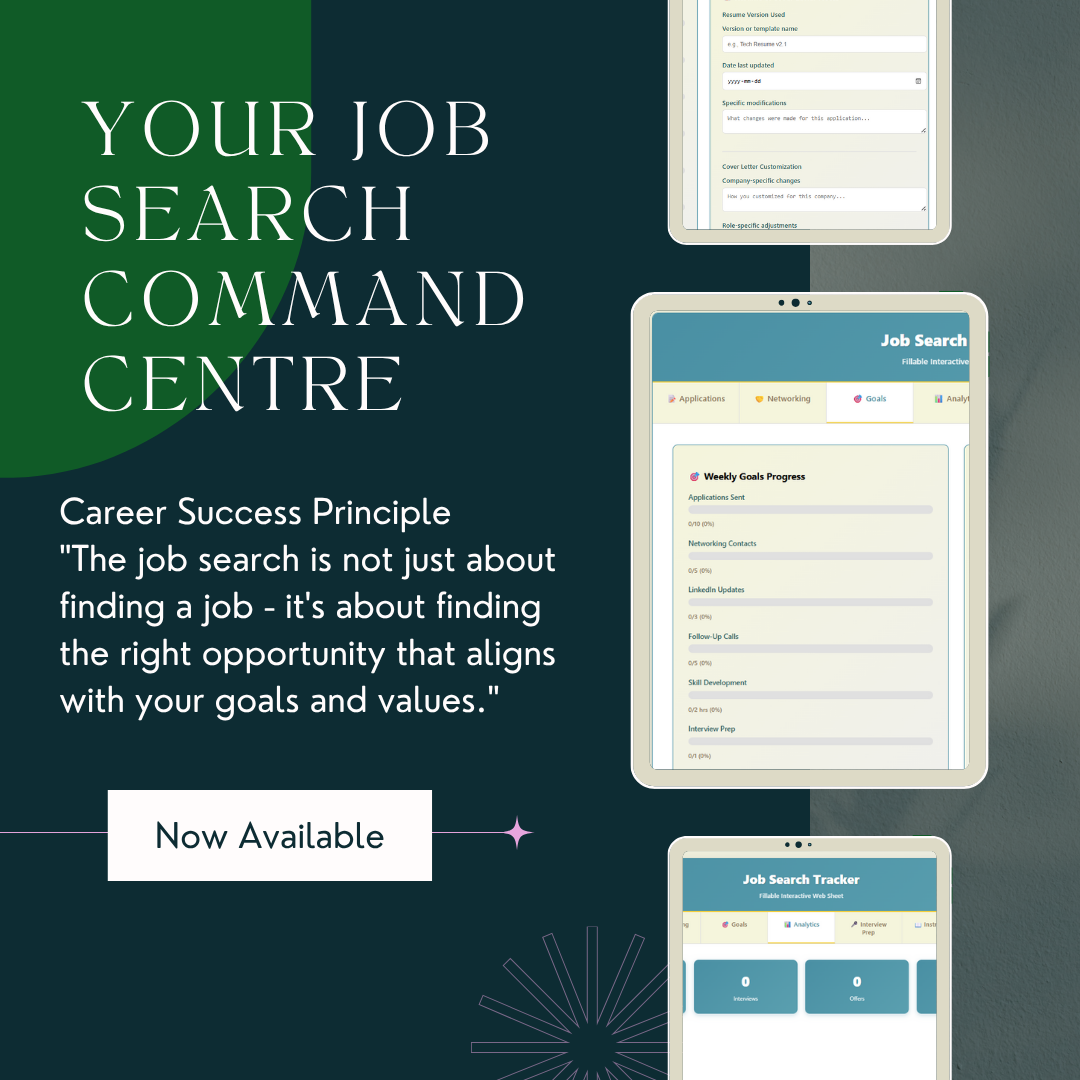 Rachel Solutions: Advertisement for a job search tool with text and device screens on a dark green background