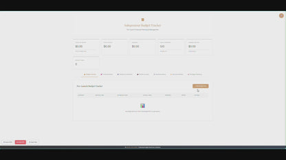 Solopreneur Pre-Launch Budget Tracker